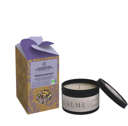 Coffret Détente – Tisane & Bougie parfumée