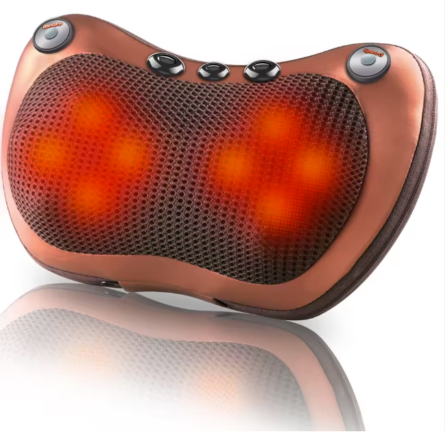 Oreiller de Massage Shiatsu Chauffant – Relaxation Nuque, Dos & Épaules