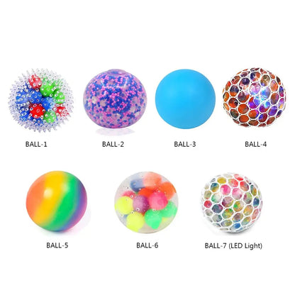 Balle Anti-Stress Sensorielle à Presser – Perles d’Eau Colorées pour Enfants et Adultes