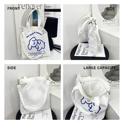 Sac tote cartoon femme – toile casual Zeyph