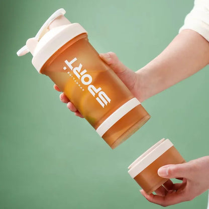 Bouteille de Sport 500ML 3 Couches | Shaker Protéines Portable Sans BPA