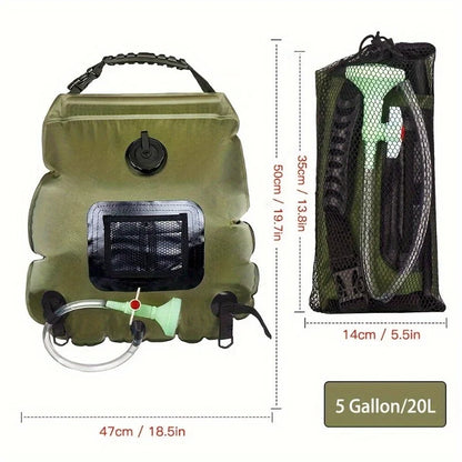 Douche Solaire Portable 20L – Camping & Outdoor avec Pommeau Amovible