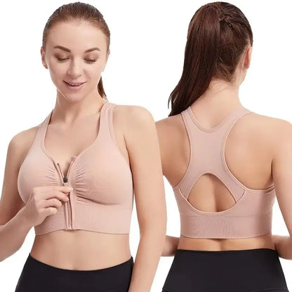 Brassière de Sport Zippée Femme Yoga & Fitness | Respirante
