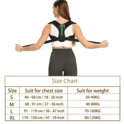 Correcteur de Posture Ajustable – Ceinture de Dos & Épaules Unisexe