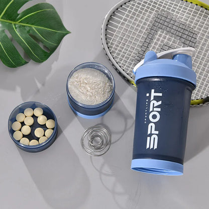 Bouteille de Sport 500ML 3 Couches | Shaker Protéines Portable Sans BPA