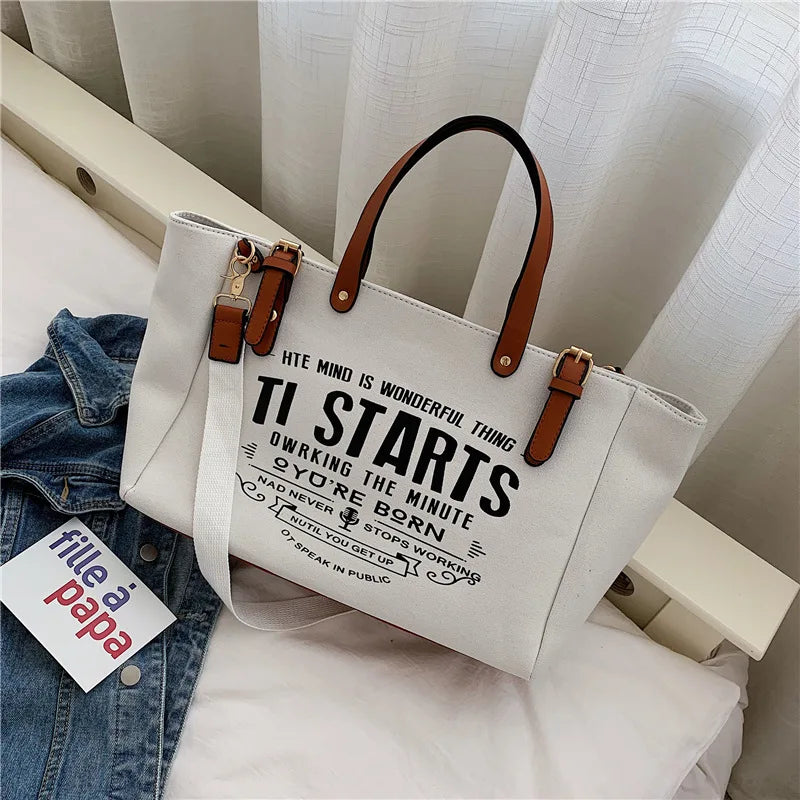 Tote Bag Femme Canvas – Lettre Chic