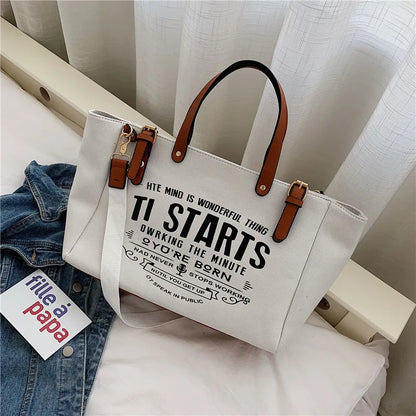 Tote Bag Femme Canvas – Lettre Chic