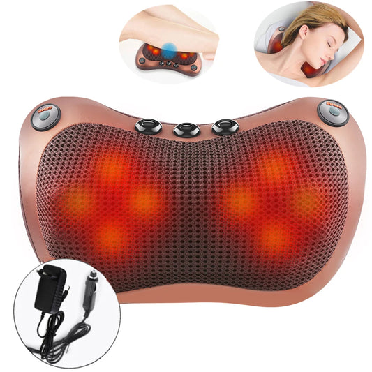 Oreiller de Massage Shiatsu Chauffant – Relaxation Nuque, Dos & Épaules