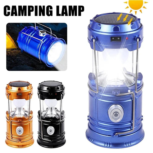 Lampe de Camping Solaire – Torche LED Rechargeable Étanche et Télescopique