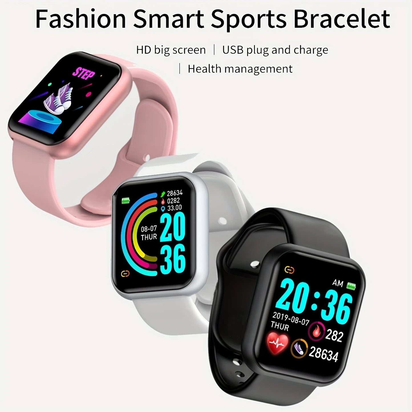Montre Connectée Y68 & 116Plus – Suivi Santé, Notifications & Sport