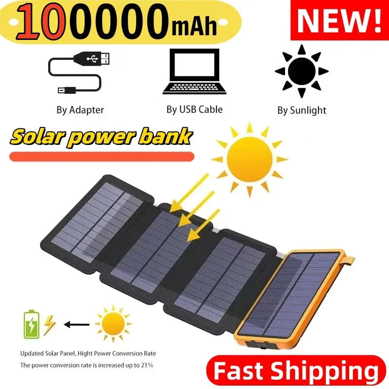 Batterie Solaire Étanche avec Panneaux Pliables