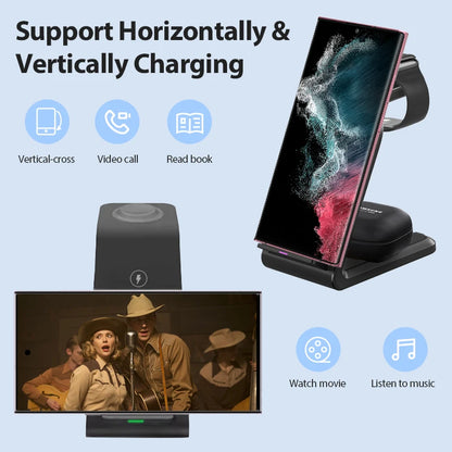 Chargeur Sans Fil 3-en-1 iPhone, Watch, AirPods