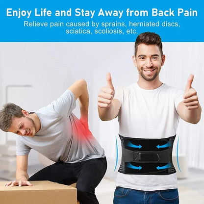 Ceinture Lombaire Réglable de Soutien Dorsal avec Renforts