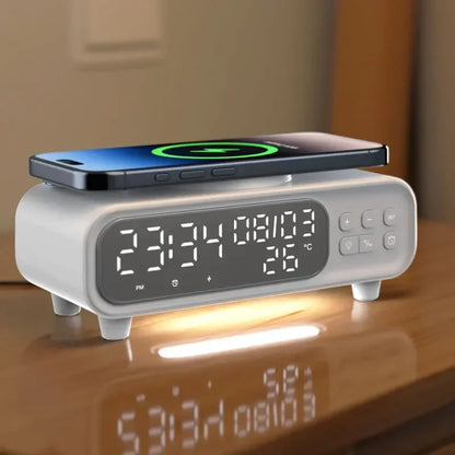 Chargeur Sans Fil 15W & Réveil LED – Dock iPhone