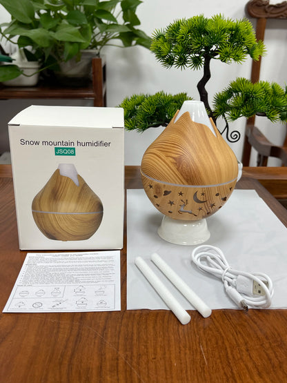 Mini Humidificateur USB Bois – LED & Diffuseur d’Arômes