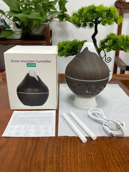 Mini Humidificateur USB Bois – LED & Diffuseur d’Arômes
