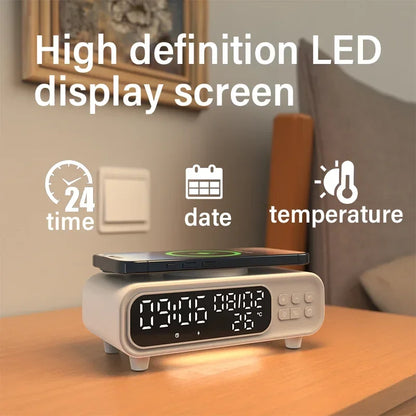 Chargeur Sans Fil 15W & Réveil LED – Dock iPhone