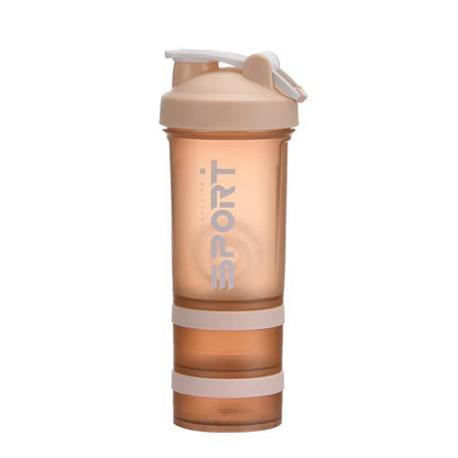 Bouteille de Sport 500ML 3 Couches | Shaker Protéines Portable Sans BPA