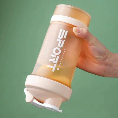 Bouteille de Sport 500ML 3 Couches | Shaker Protéines Portable Sans BPA