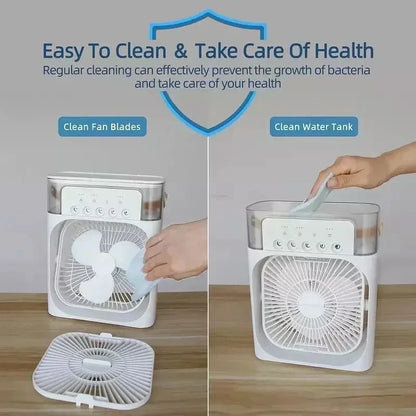 Ventilateur 3-en-1 Portable – Refroidisseur, Humidificateur & LED USB