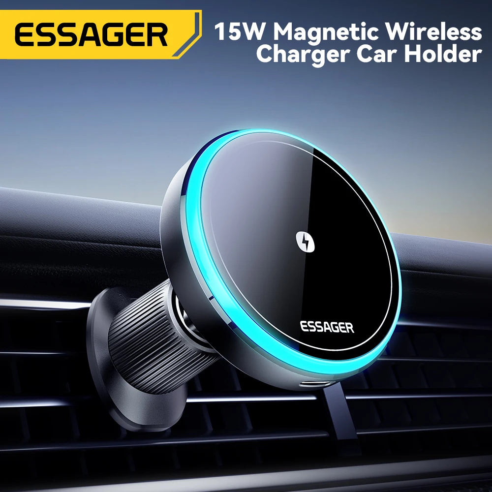 Support Voiture MagSafe Essager 15W – iPhone 13 à 15 Pro Max