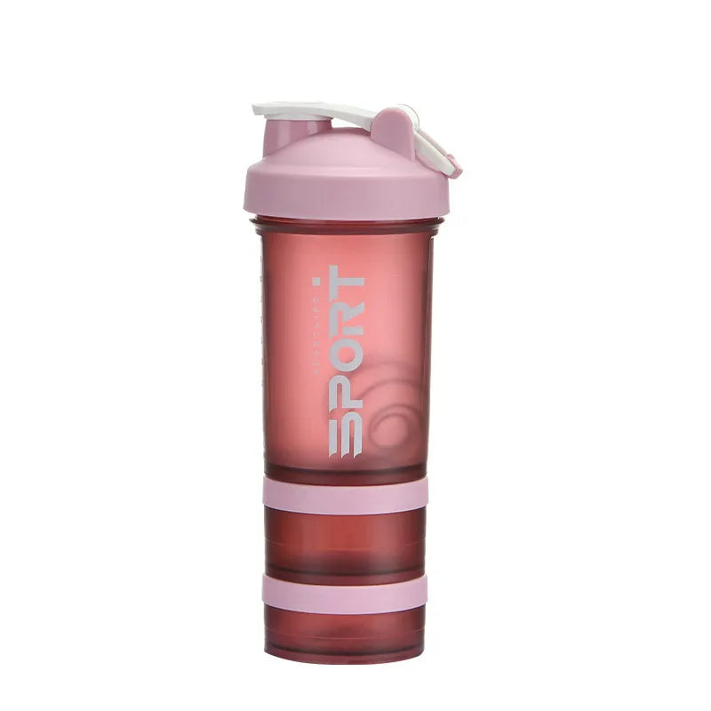 Bouteille de Sport 500ML 3 Couches | Shaker Protéines Portable Sans BPA