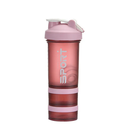 Bouteille de Sport 500ML 3 Couches | Shaker Protéines Portable Sans BPA