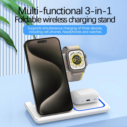 Station de Charge 3 en 1 Pliable – iPhone, Watch & AirPods