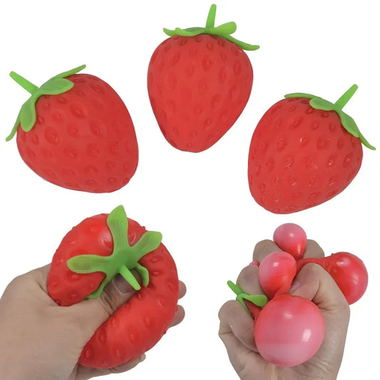 Balle Anti-Stress Fraise Sonore – Relaxation & Fun