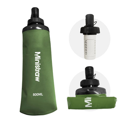 Gourde Pliable 800ml avec Filtre – Silicone Sans BPA