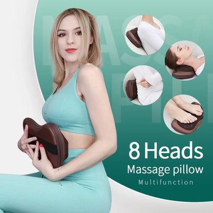 Coussin de Massage Shiatsu Chauffant – Soulage Nuque, Dos et Épaule