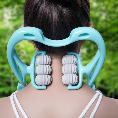 Masseur Cervical Manuel à 6 Roues – Soulagement Cou, Dos & Épaules