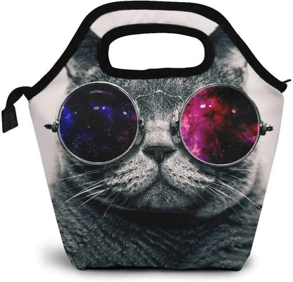 Sac Lunch Isotherme Chat Lunettes – Léger, Grand, Étanche