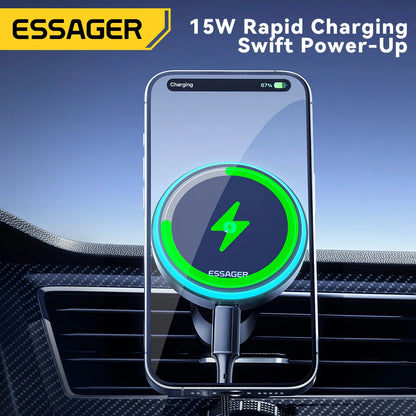 Support Voiture MagSafe Essager 15W – iPhone 13 à 15 Pro Max