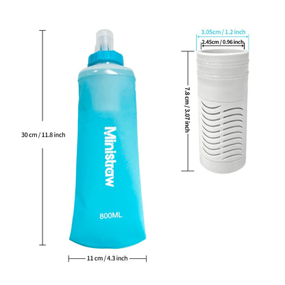 Gourde Pliable 800ml avec Filtre – Silicone Sans BPA