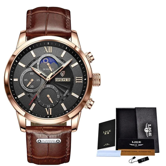 Montre Étanche Multifonctionnelle en Quartz LIGE 2021