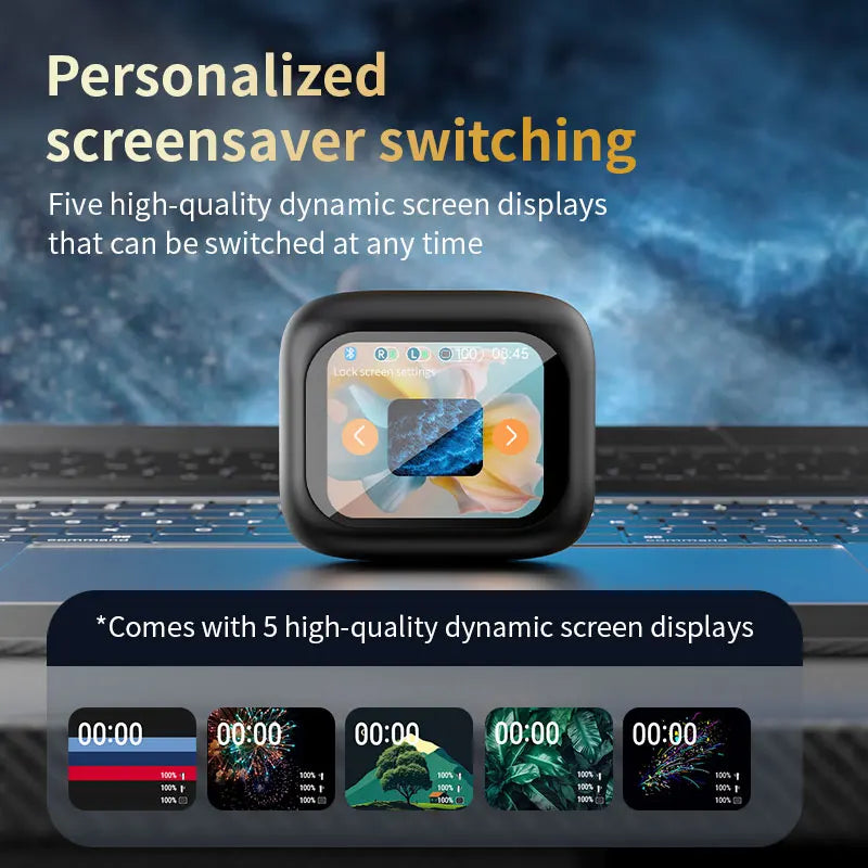 Écouteurs Sans Fil Bluetooth 5.3 – ANC, Écran Tactile, 24h