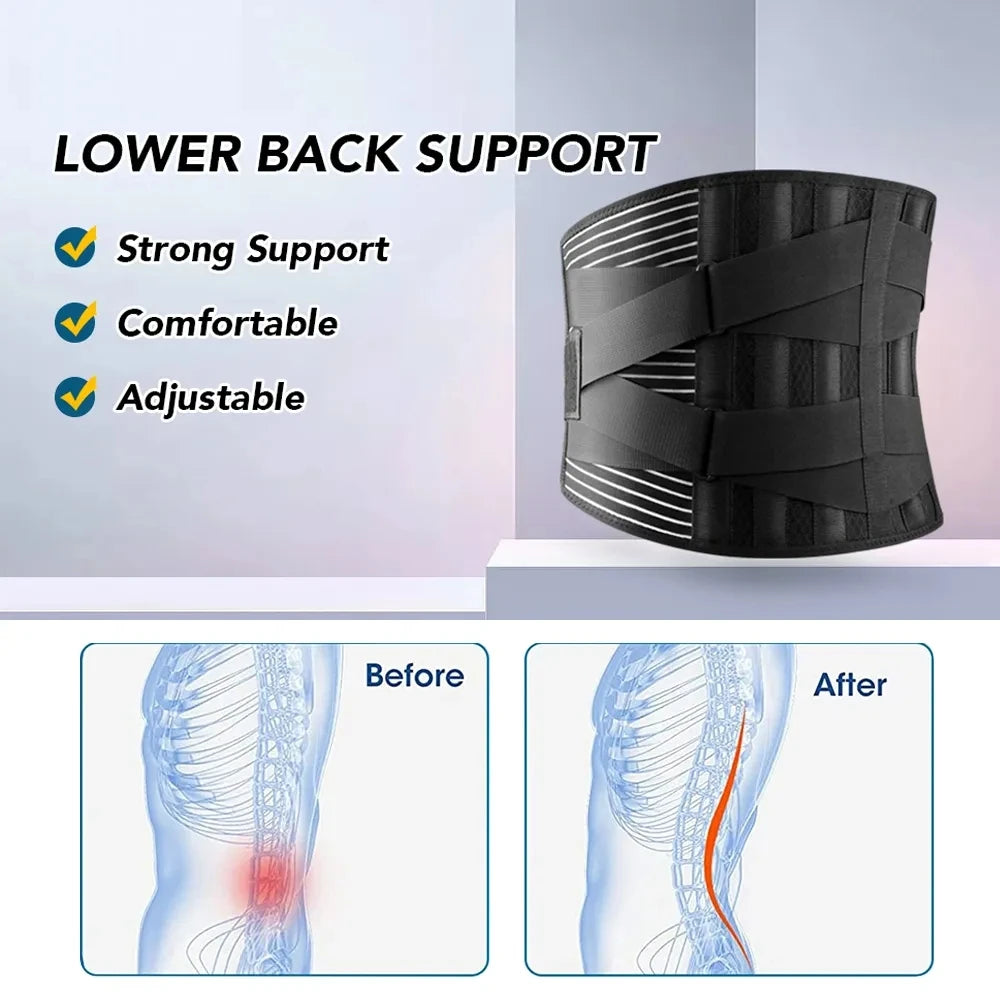 Ceinture Lombaire Réglable de Soutien Dorsal avec Renforts