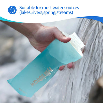 Gourde Pliable 800ml avec Filtre – Silicone Sans BPA