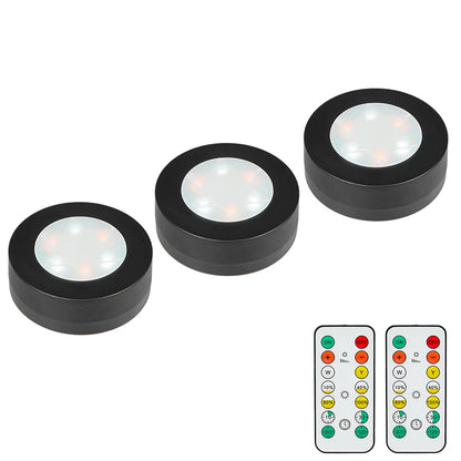 Spots LED Ronds Sans Fil – Télécommande & Variateur