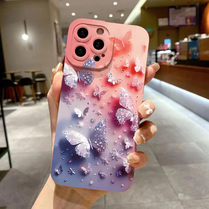 Coque Papillon & Fleurs – Élégante & Antichoc