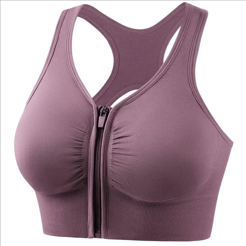 Brassière de Sport Zippée Femme Yoga & Fitness | Respirante