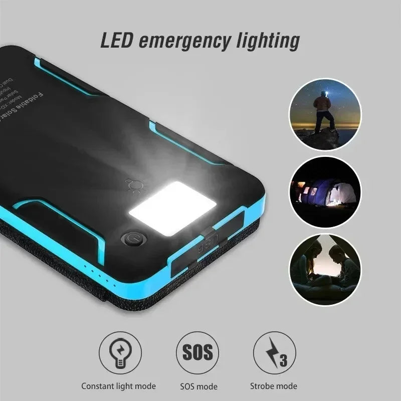Batterie Solaire Étanche avec Panneaux Pliables