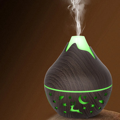 Mini Humidificateur USB Bois – LED & Diffuseur d’Arômes