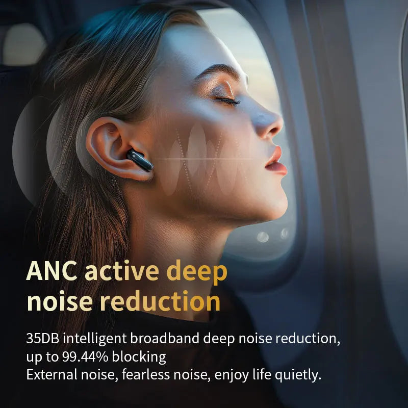 Écouteurs Sans Fil Bluetooth 5.3 – ANC, Écran Tactile, 24h