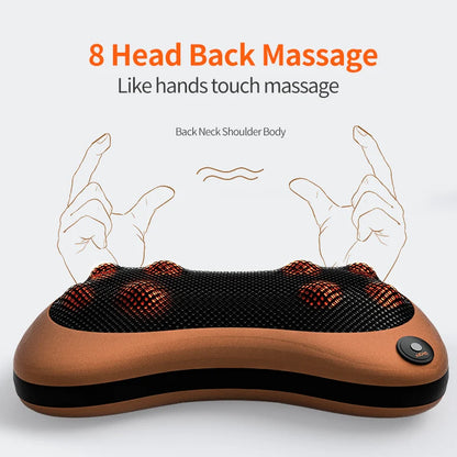 Coussin de Massage Shiatsu Chauffant – Soulage Nuque, Dos et Épaule