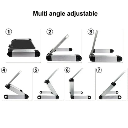 Support PC Portable Réglable – Aluminium Pliable