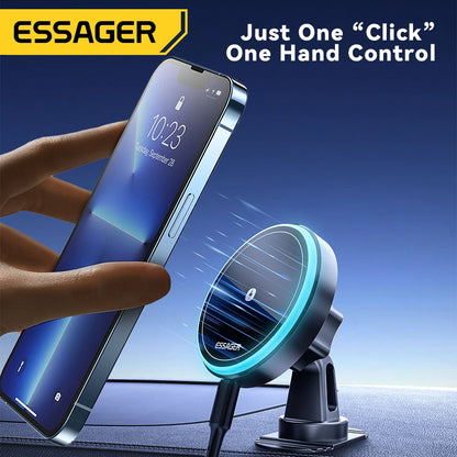 Support Voiture MagSafe Essager 15W – iPhone 13 à 15 Pro Max