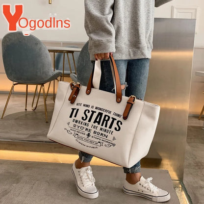Tote Bag Femme Canvas – Lettre Chic