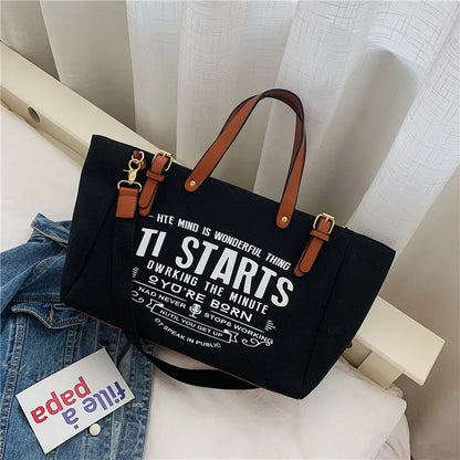 Tote Bag Femme Canvas – Lettre Chic